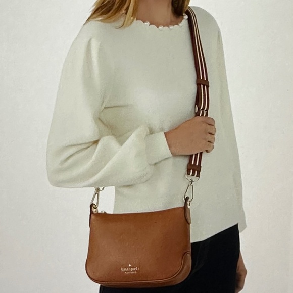 Kate Spade Rosie Medium Crossbody Brown Leather WKR00630 Warm Gingerbread color.